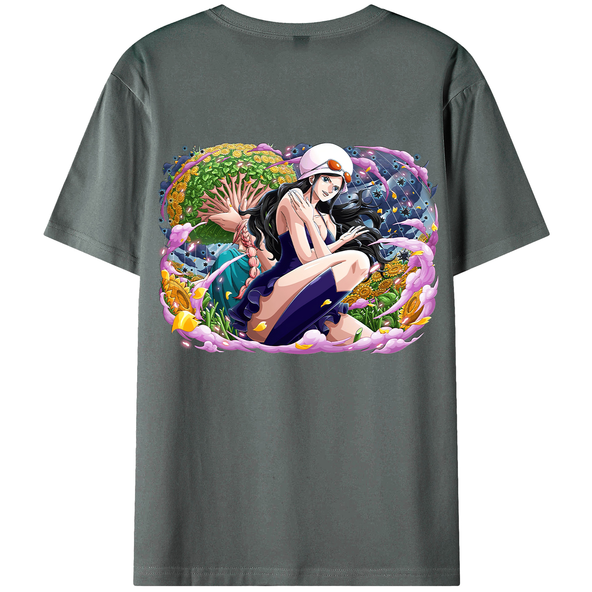 ワンピース ニコ・ロビン ONE PIECE Nico Robin 綿100％半袖Tシャツ（背面プリント）